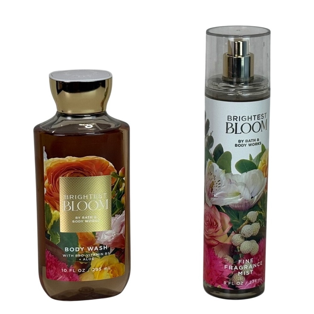 Bath &‎ Body Works Brightest Bloom 2-Piece Fragrance Set Mist/Body Wash NEW